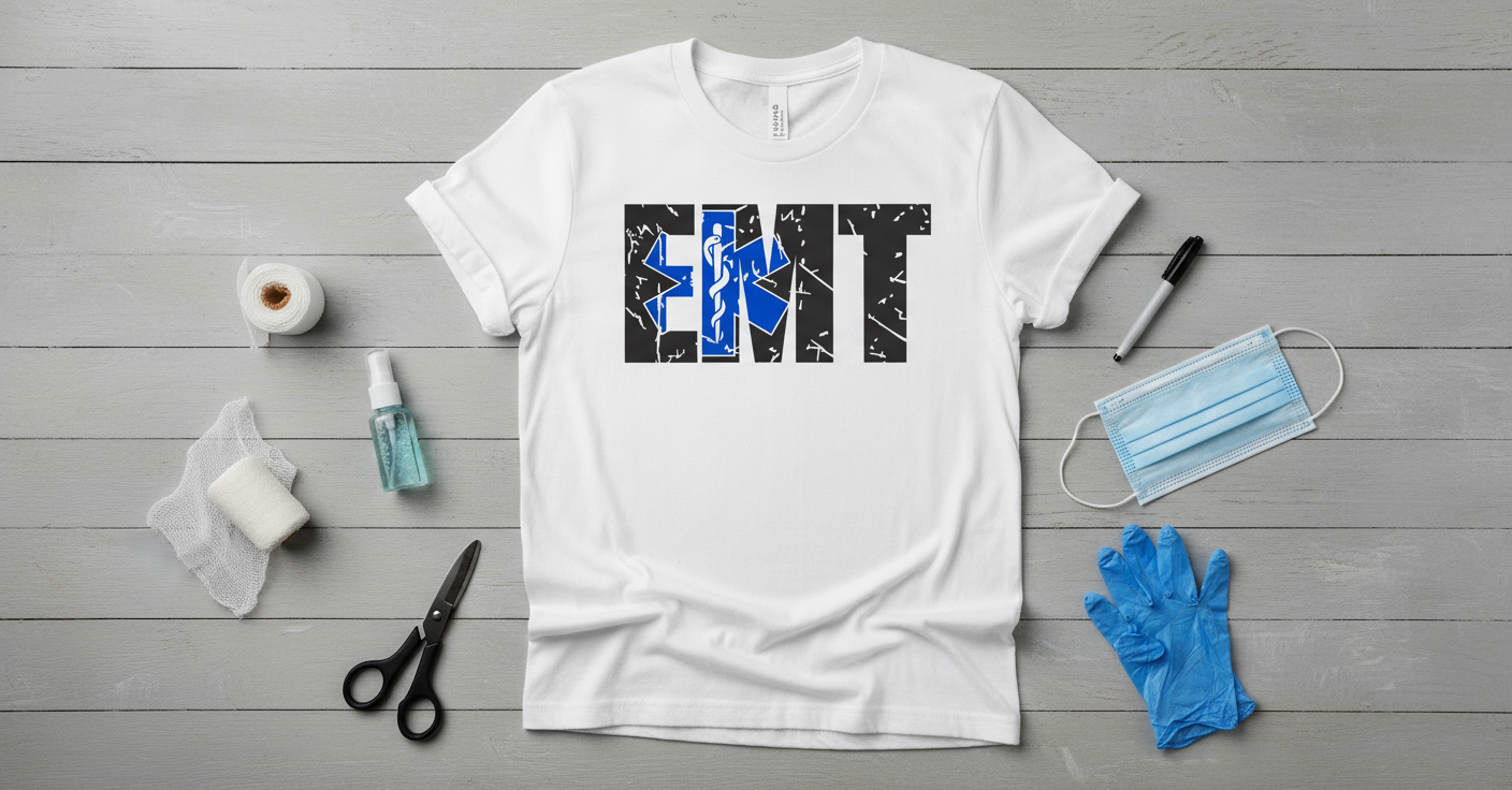 EMT Black Distressed Star of Life