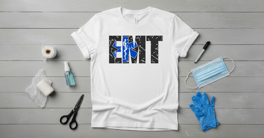 EMT Black Distressed Star of Life