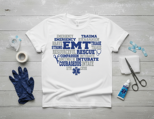 EMT Heart Word Art